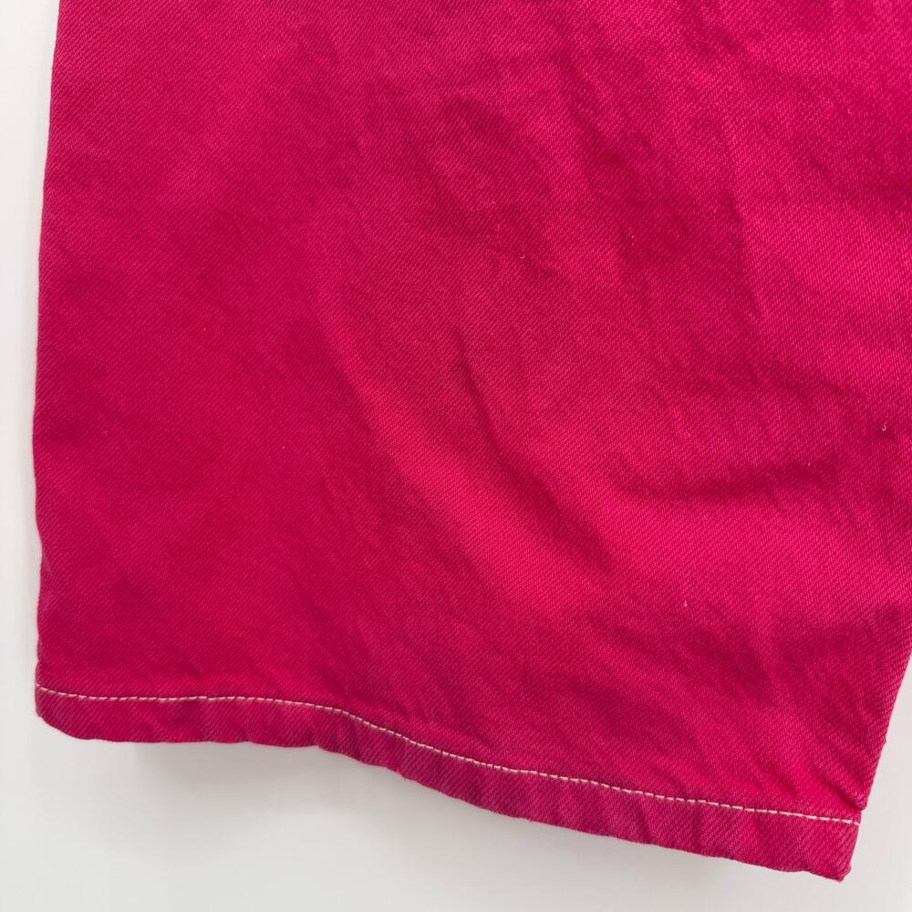 Hot pink Cut Out Zara Jeans. Size 6 and high waisted Straight Wide Leg Barbie - Picture 6 of 7